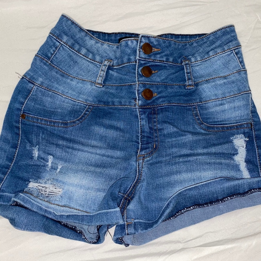 High Rise Jean Shorts